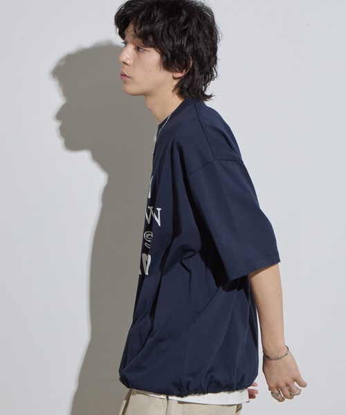 SLICK（スリック）の「【SLICK/スリック】Drawstring Printed T-Shirt (Worst Enemy)/ ドローストリングプリントTシャツ/オーバーサイズ シルエット / ヘビーウェイト（Tシャツ/カットソー・メンズ・ネイビー/ホワイト/ブラック・3/2/1）」の14枚目の写真
