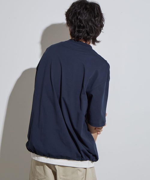 SLICK（スリック）の「【SLICK/スリック】Drawstring Printed T-Shirt (Worst Enemy)/ ドローストリングプリントTシャツ/オーバーサイズ シルエット / ヘビーウェイト（Tシャツ/カットソー・メンズ・ネイビー/ホワイト/ブラック・3/2/1）」の12枚目の写真