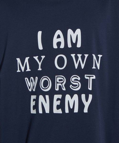 SLICK（スリック）の「【SLICK/スリック】Drawstring Printed T-Shirt (Worst Enemy)/ ドローストリングプリントTシャツ/オーバーサイズ シルエット / ヘビーウェイト（Tシャツ/カットソー・メンズ・ネイビー/ホワイト/ブラック・3/2/1）」の8枚目の写真
