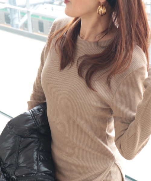 tシャツ スリットロングトップス×パンツセットアップ レディース スリットロングトップス×パンツセットアップ（Tシャツ