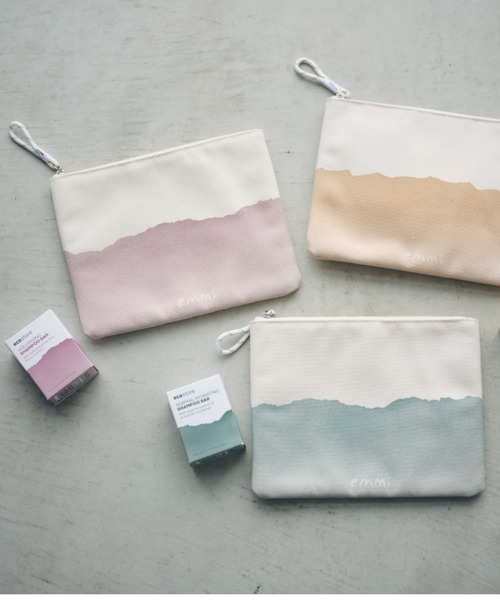 emmi(エミ)の「【emmi×ecostore】eco フラットポーチ(ショルダーバッグ・レディース・ミント/コーラルピンク/ピンク・FREE)」の6枚目の写真