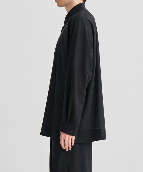 ATON(エイトン)の「【ATON / エイトン】TWIST WOOL TROPICAL OVERSIZED SHIRT(シャツ/ブラウス・メンズ・ブラック/グレー・2/4/6)」の7枚目の写真