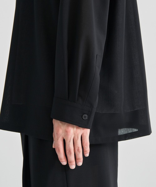 トップス ATON WOOL TROPICAL OVERSIZED WORK SHIRT ATON】TWIST WOOL TROPICAL OVERSIZED SHIRT（シャツ／ブラウス