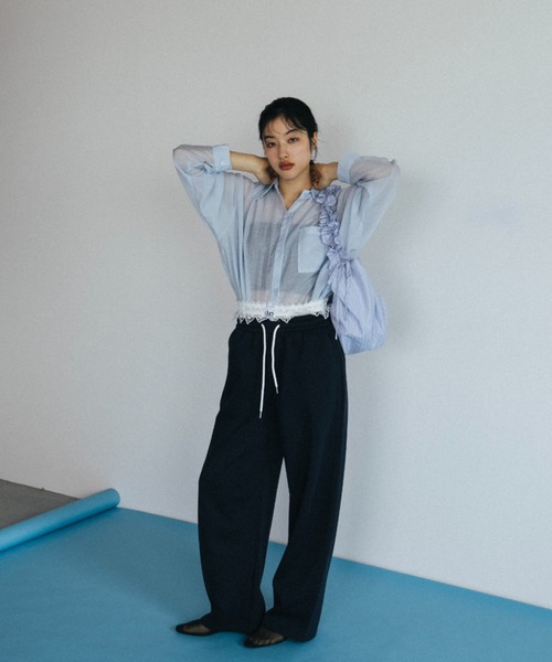 duei(デュイ)の「レースレイヤードスウェットパンツ【低身長向けSサイズ展開有】(スウェットパンツ・レディース・グレー/ネイビー・FREE/S)」の10枚目の写真