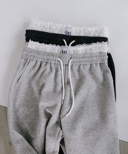 duei(デュイ)の「レースレイヤードスウェットパンツ【低身長向けSサイズ展開有】(スウェットパンツ・レディース・グレー/ネイビー・FREE/S)」の16枚目の写真