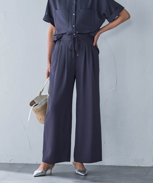 LAUTREAMONT(ロートレアモン)の「キレイ×リラックス アムンゼンワイドパンツ≪洗濯機で洗える≫(その他パンツ・レディース・ベージュ/ブラック/チャコールグレー/ライトブルー・7号/9号/11号)」の3枚目の写真