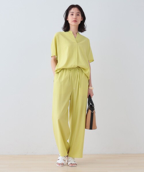 セール】【洗える／UVケア／SETUP可能】スキッパードルマンブラウス