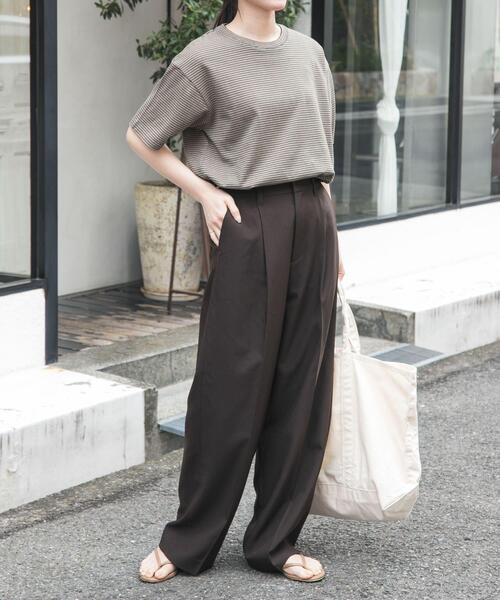 FORK&SPOON（フォークアンドスプーン）の「FORK&SPOON　マルチカラーボーダーTシャツ（Tシャツ/カットソー・レディース・ネイビー/ブラック/グリーン・1）」の6枚目の写真