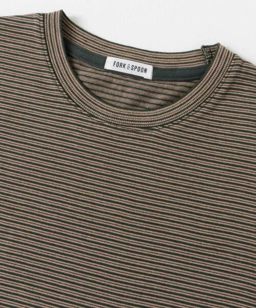 FORK&SPOON（フォークアンドスプーン）の「FORK&SPOON　マルチカラーボーダーTシャツ（Tシャツ/カットソー・レディース・ネイビー/ブラック/グリーン・1）」の4枚目の写真