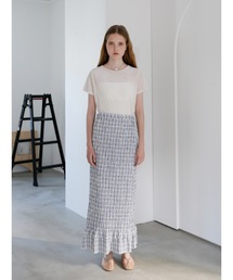 shirring long skirt