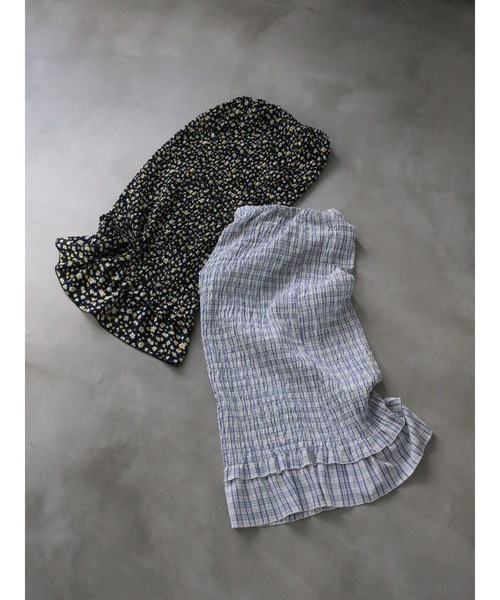 Katrin TOKYO（カトリーントーキョー）の「shirring long skirt（スカート・レディース・チェック/ブラック系その他・FREE/XS）」の4枚目の写真