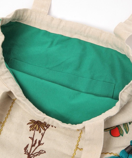 BAYFLOW（ベイフロー）の「[A4サイズ収納可]刺繍巾着トート（トートバッグ・レディース・グリーン/ピンク・FREE）」の22枚目の写真