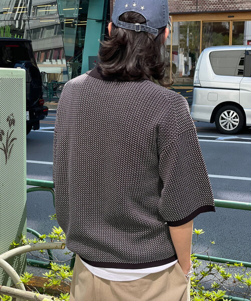 CIAOPANIC（チャオパニック）の「バーズアイサマーニットポロシャツ（シャツ/ブラウス・レディース・ブラック/ネイビー・FREE）」の8枚目の写真