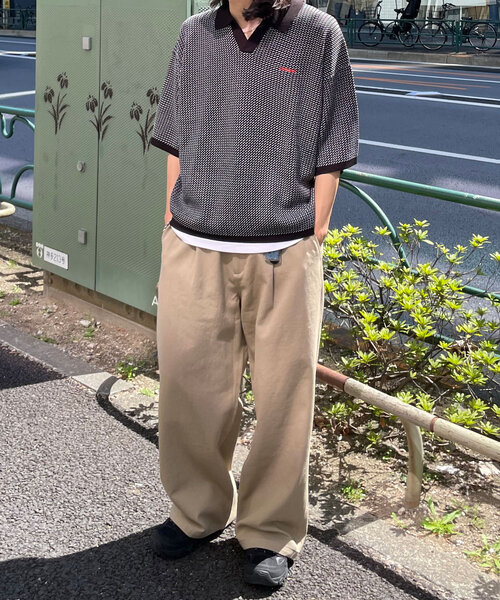 CIAOPANIC（チャオパニック）の「バーズアイサマーニットポロシャツ（シャツ/ブラウス・レディース・ブラック/ネイビー・FREE）」の9枚目の写真