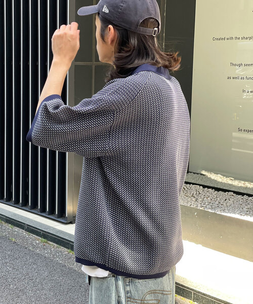 CIAOPANIC（チャオパニック）の「バーズアイサマーニットポロシャツ（シャツ/ブラウス・レディース・ブラック/ネイビー・FREE）」の22枚目の写真