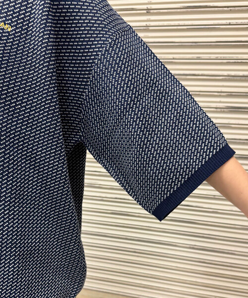 CIAOPANIC（チャオパニック）の「バーズアイサマーニットポロシャツ（シャツ/ブラウス・レディース・ブラック/ネイビー・FREE）」の3枚目の写真