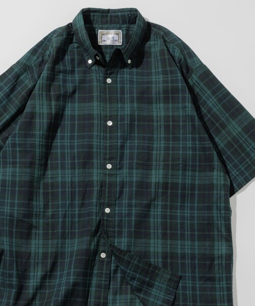 FREAK'S STORE（フリークスストア）の「インド製 リラックスフィット ダークマドラスチェック ボタンダウンシャツ ショートスリーブ（シャツ/ブラウス・メンズ・グリーン/ネイビー・MEDIUM/LARGE）」の2枚目の写真
