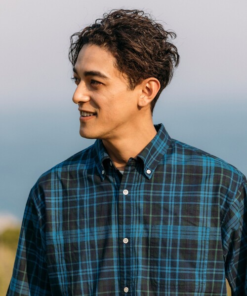 FREAK'S STORE（フリークスストア）の「インド製 リラックスフィット ダークマドラスチェック ボタンダウンシャツ ショートスリーブ（シャツ/ブラウス・メンズ・グリーン/ネイビー・MEDIUM/LARGE）」の12枚目の写真