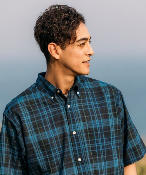 FREAK'S STORE（フリークスストア）の「インド製 リラックスフィット ダークマドラスチェック ボタンダウンシャツ ショートスリーブ（シャツ/ブラウス・メンズ・グリーン/ネイビー・MEDIUM/LARGE）」の13枚目の写真