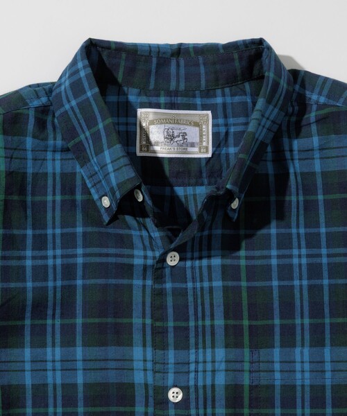 FREAK'S STORE（フリークスストア）の「インド製 リラックスフィット ダークマドラスチェック ボタンダウンシャツ ショートスリーブ（シャツ/ブラウス・メンズ・グリーン/ネイビー・MEDIUM/LARGE）」の15枚目の写真