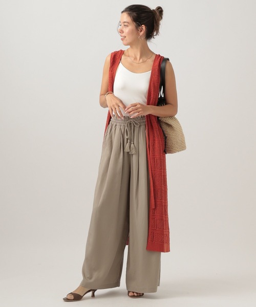 BAYFLOW（ベイフロー）の「[さらっとした穿き心地]テンセル(TM)繊維混ワイドパンツ（その他パンツ・レディース・グレイッシュベージュ/チャコール/テラコッタ/カーキ・FREE）」の6枚目の写真