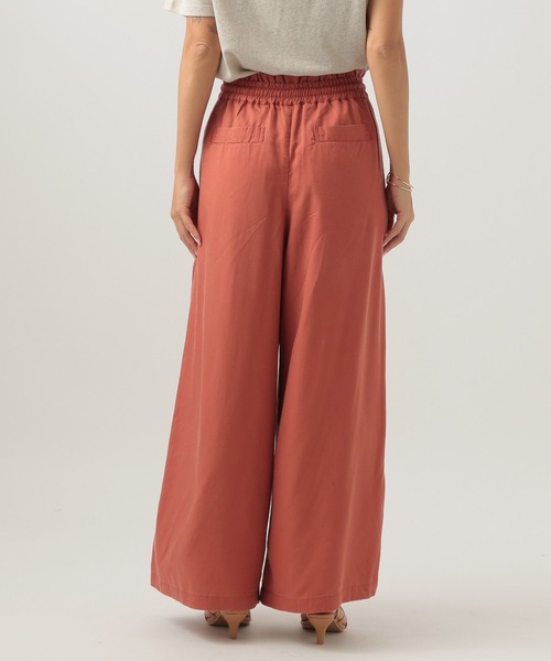 セール】[さらっとした穿き心地]テンセル(TM)繊維混ワイドパンツ