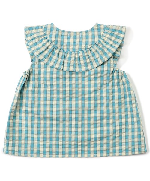 BREEZE（ブリーズ）の「【セットアップ可/WEB限定】チェックフリルチュニック_ジュニア対応（チュニック・キッズ・ブルー/イエロー/ピンク・90/100/110/120/130/140）」の16枚目の写真