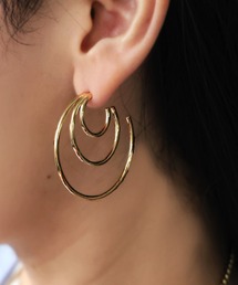 3連 フープピアス