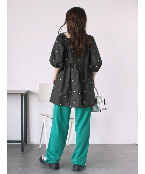 ehka sopo（エヘカソポ）の「花刺繍スクエアネックブラウス（シャツ/ブラウス・レディース・イエロー/オフホワイト/ブラック・F）」の20枚目の写真