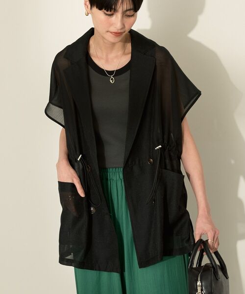 AMERICAN HOLIC（アメリカンホリック）の「シアーオーバーサイズテーラードベスト（その他アウター・レディース・ベージュ/ブラック/カーキ・FREE）」の10枚目の写真
