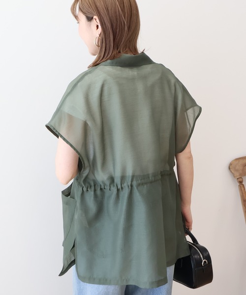 AMERICAN HOLIC（アメリカンホリック）の「シアーオーバーサイズテーラードベスト（その他アウター・レディース・ベージュ/ブラック/カーキ・FREE）」の6枚目の写真