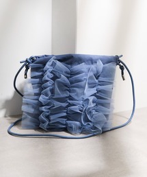 MIAN  | 【MIAN】2wayボリュームチュールフリル ドロスト巾着バッグ ショルダーバッグ 結婚式 二次会 オケージョン / 2251-299-1(ショルダーバッグ)