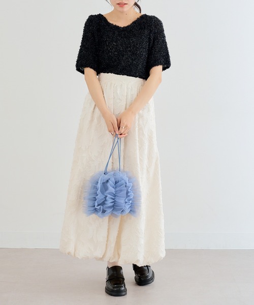 MIAN (ミアン)の「【MIAN】2wayボリュームチュールフリル ドロスト巾着バッグ ショルダーバッグ 結婚式 二次会 オケージョン / 2251-299-1(ショルダーバッグ・レディース・ブラック/ピンク/ブルー/グレー・FREE)」の15枚目の写真