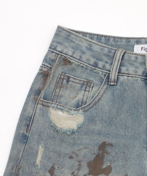 Figments（フィグメンツ）の「ハードダメージデニム（デニムパンツ・レディース・ライトブルー・SMALL/MEDIUM/LARGE）」の4枚目の写真