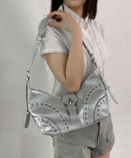 【追跡付】新品♡ハーフムーン♪ベルベットショルダー ハンドバッグ ショルダーバッグ 三日月 バッグ レディース