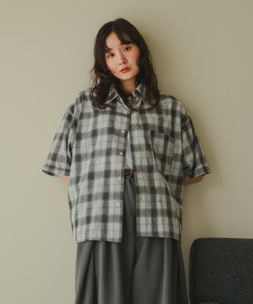 INTER FACTORY（インターファクトリー）の「Ryo - Gren Check Short Shirt / グレンチェックショートシャツ　made in INTER FACTORY（シャツ/ブラウス・メンズ・イエロー/ブラック・MEDIUM/LARGE）」の2枚目の写真
