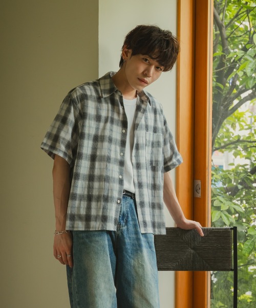 INTER FACTORY（インターファクトリー）の「Ryo - Gren Check Short Shirt / グレンチェックショートシャツ　made in INTER FACTORY（シャツ/ブラウス・メンズ・イエロー/ブラック・MEDIUM/LARGE）」の22枚目の写真