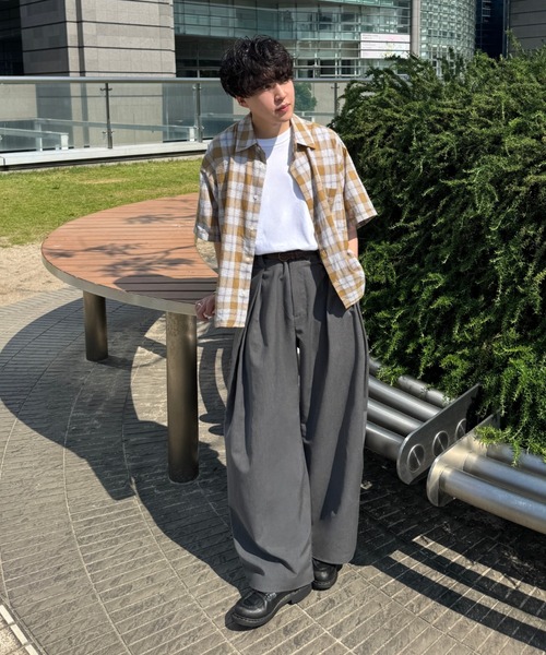 INTER FACTORY（インターファクトリー）の「Ryo - Gren Check Short Shirt / グレンチェックショートシャツ　made in INTER FACTORY（シャツ/ブラウス・メンズ・イエロー/ブラック・MEDIUM/LARGE）」の8枚目の写真