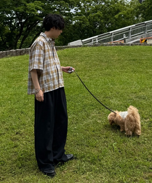 INTER FACTORY（インターファクトリー）の「Ryo - Gren Check Short Shirt / グレンチェックショートシャツ　made in INTER FACTORY（シャツ/ブラウス・メンズ・イエロー/ブラック・MEDIUM/LARGE）」の9枚目の写真