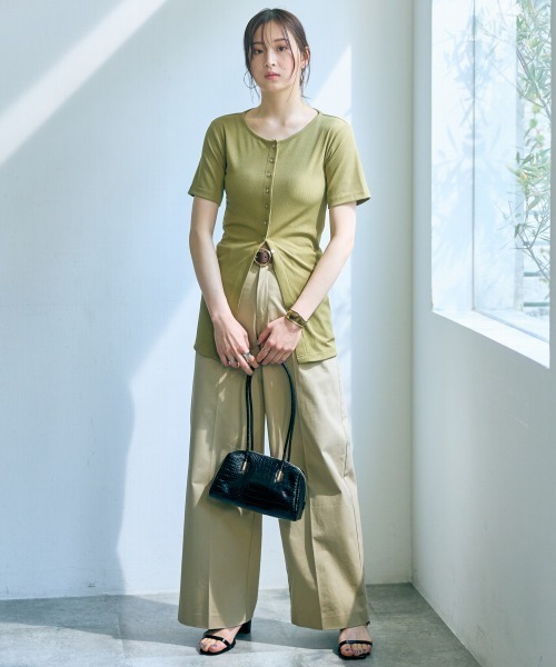 slattgir(スラットジール)の「高身長 カットリブカーディガン(トールサイズ)Essenave(Tシャツ/カットソー・レディース・グレー/イエロー系・LL/3L/4L/5L/M/L)」の17枚目の写真