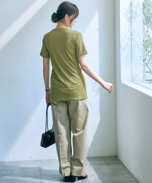 slattgir(スラットジール)の「高身長 カットリブカーディガン(トールサイズ)Essenave(Tシャツ/カットソー・レディース・グレー/イエロー系・LL/3L/4L/5L/M/L)」の16枚目の写真