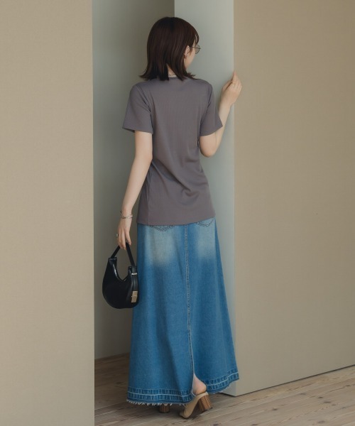 slattgir(スラットジール)の「高身長 カットリブカーディガン(トールサイズ)Essenave(Tシャツ/カットソー・レディース・グレー/イエロー系・LL/3L/4L/5L/M/L)」の10枚目の写真