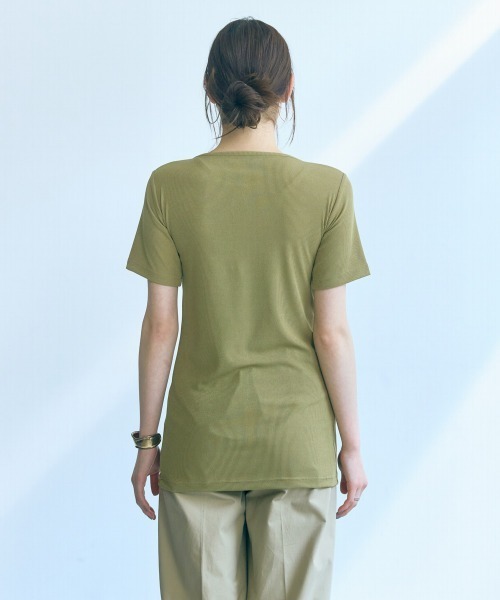 slattgir(スラットジール)の「高身長 カットリブカーディガン(トールサイズ)Essenave(Tシャツ/カットソー・レディース・グレー/イエロー系・LL/3L/4L/5L/M/L)」の7枚目の写真