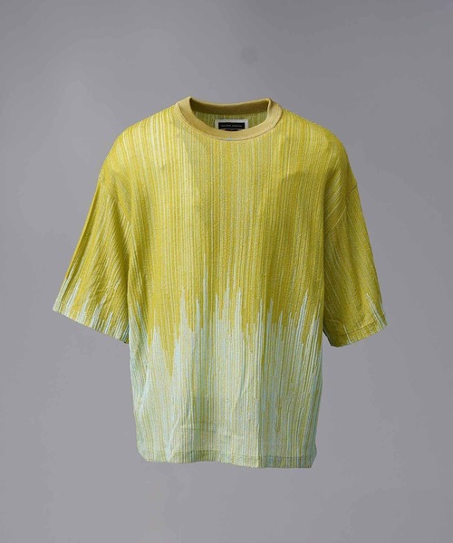 MAISON SPECIAL(メゾンスペシャル)の「《UNISEX》Prime-Over Gradation Short Sleeve Crew Neck Knit T-Shirt/プライムオーバーグラデーションショートスリーブクルーネックニットTシャツ【MAISON SPECIAL/メゾンスペシャル】(Tシャツ/カットソー・メンズ・イエロー/パープル/ブラック・1/2)」の11枚目の写真