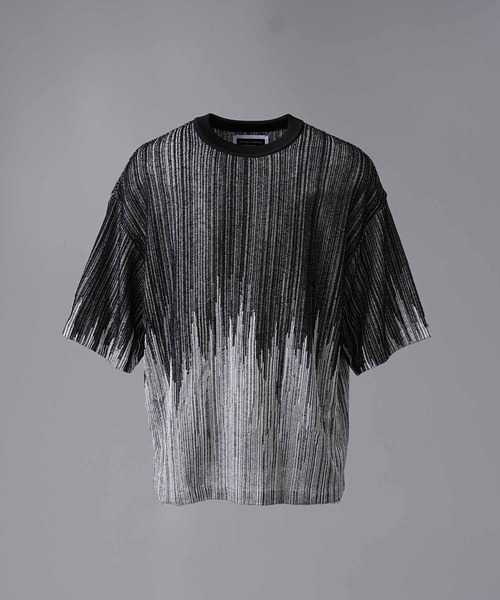 MAISON SPECIAL(メゾンスペシャル)の「《UNISEX》Prime-Over Gradation Short Sleeve Crew Neck Knit T-Shirt/プライムオーバーグラデーションショートスリーブクルーネックニットTシャツ【MAISON SPECIAL/メゾンスペシャル】(Tシャツ/カットソー・メンズ・イエロー/パープル/ブラック・1/2)」の12枚目の写真
