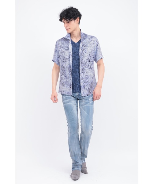 TORNADO MART（トルネードマート）の「TORNADO MART∴レオパードオパールオーシャン半袖シャツ（シャツ/ブラウス・メンズ・ブルー/ベージュ・M/L/LL/XXL）」の12枚目の写真