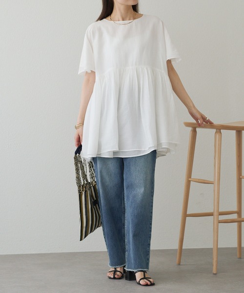 PUAL CE CIN(ピュアルセシン)の「【WEB限定】インドボイルチュニック(シャツ/ブラウス・レディース・ベージュ/レッド/オフホワイト/ブラック・FREE)」の10枚目の写真