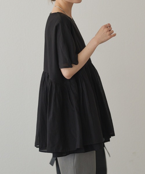 PUAL CE CIN(ピュアルセシン)の「【WEB限定】インドボイルチュニック(シャツ/ブラウス・レディース・ベージュ/レッド/オフホワイト/ブラック・FREE)」の22枚目の写真