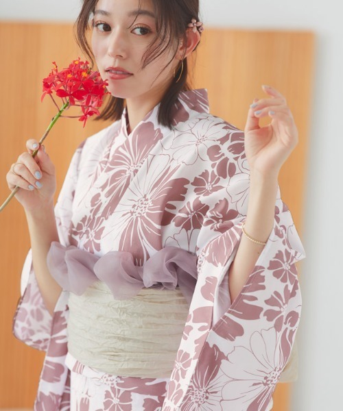 ⭐HappyRose⭐　オーダー浴衣ワンピース 2025 ワンピース浴衣3点セット(羽織・ワンピース・帯) | Dita