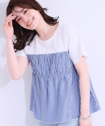 DRESKIP | 【洗える/S-LL】大人に似合う ビスチェ風ドッキングトップス(Tシャツ/カットソー)